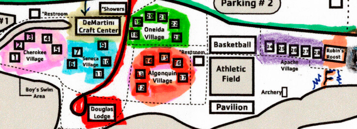 ymca camp of the pines map
