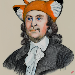 color_drawing_of_william_penn_wearing_a_fox_hat_